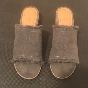 Target grey block heeled mules